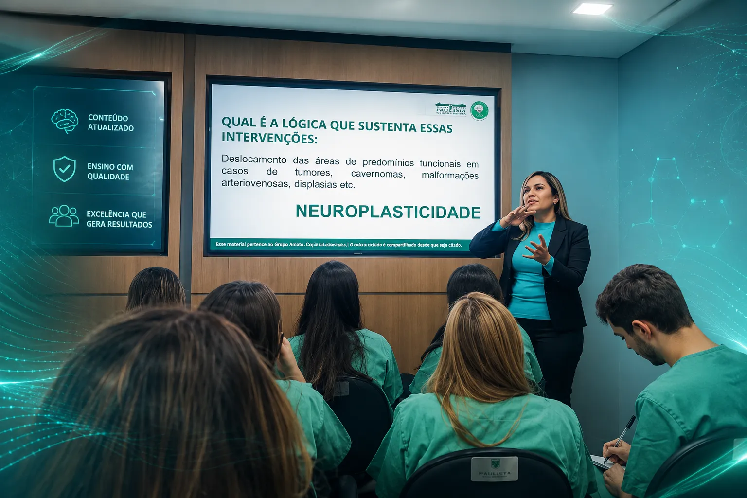 Aula de um curso do AWAKE sobre neuroplasticidade